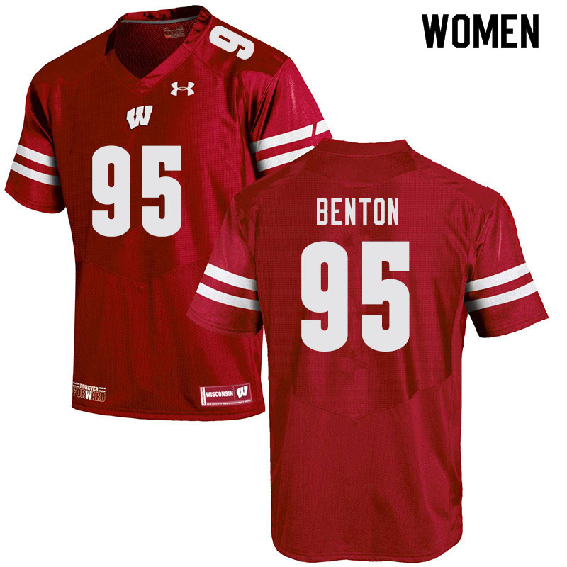 Women #95 Keeanu Benton Wisconsin Badgers College Football Jerseys Sale-Red - Click Image to Close